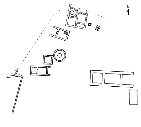 Fig. 11. Building development at the Sanctuary of the Chthonic Divinities during the middle of the sixth century B.C.E. (Zoppi 2001, fig. 114).