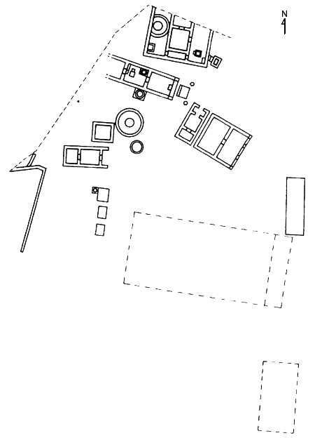 Fig. 13. Building development at the Sanctuary of the Chthonic Divinities during the fourth century B.C.E. (Zoppi 2001, fig. 116).