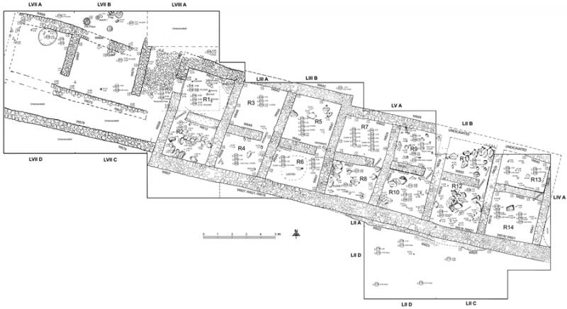 Fig. 9. Plan of Iron Age I compound (phase IX) at Tell Abu al-Kharaz (courtesy Tell Abu al-Kharaz Project).