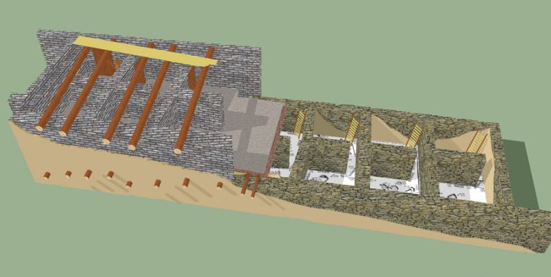 Fig. 11. Reconstruction of Iron Age I compound (phase IX) at Tell Abu al-Kharaz (courtesy Tell Abu al-Kharaz Project).