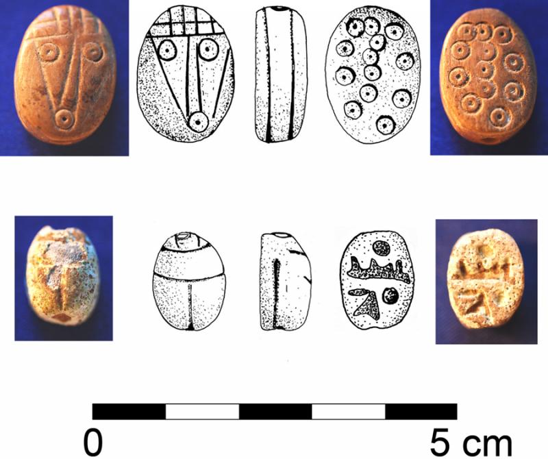 Fig. 12. Scarab and scaraboid from the Iron Age I compound at Tell Abu al-Kharaz (phase IX) (courtesy Tell Abu al-Kharaz Project).