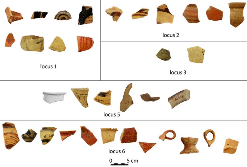 Fig. 4. Finds from Wall T1 and Wall T4 of the peribolos in the Megaron B complex.