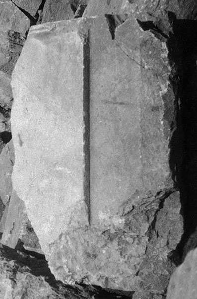Fig. 8. Pilaster shaft block from the Arch of Augustus (D.M. Robinson, archive photograph, 1924, no. KR048.12, Pisidian Antioch excavation archive, Kelsey Museum of Archaeology, University of Michigan; courtesy Kelsey Museum of Archaeology).