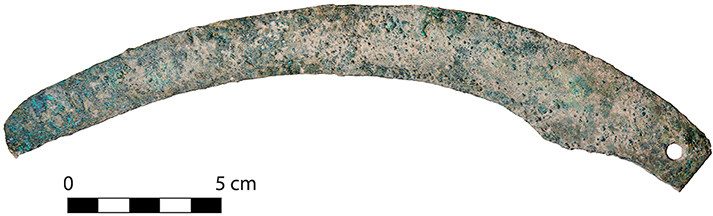 Fig. 13. Copper alloy sickle (SF0252) from Room 3N of the Northwest Complex.