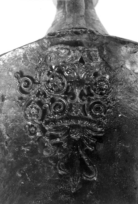 Fig. 11. Detail of the bronze pitcher, showing à jour applique on the lower attachment of the handle (courtesy Tekirdağ Museum, inv. no. 1945).