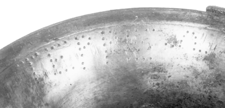 Fig. 8. Detail of the silver jug, showing inscription inside the rim.