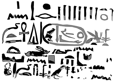 Fig. 3. Hieroglyphic inscription on Cargo Box 2 from Mersa/Wadi Gawasis, with the cartouche of King Amenemhat IV of the 12th Dynasty, below which is the text describing the box's contents (The wonders of Punt).