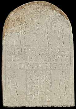 Fig. 7. Stela 5 from Mersa/Wadi Gawasis, with an inscription mentioning two expeditions to Punt and Bia-Punt during the reign of Amenemhat III (12th Dynasty), led by two brothers, Nebsu and Amenhotep.