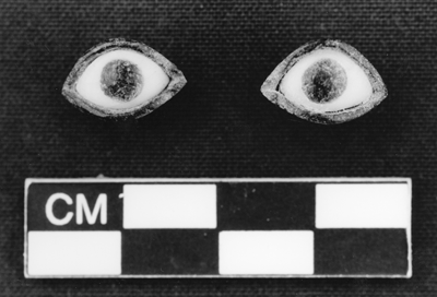 Fig. 1. Inlay statue eyes, Tomb 4 lower level.