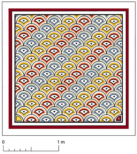 Fig. 15. Alternative reconstruction of the floor mosaic of the second tepidarium (Room 6) (drawing by Stephen Cosh).