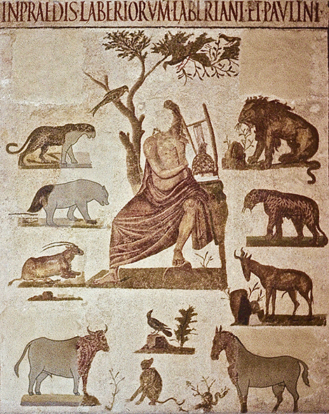 Fig. 18. Mosaic of Orpheus from the Thermes des Laberii, Oudna. Tunis, Musée du Bardo.
