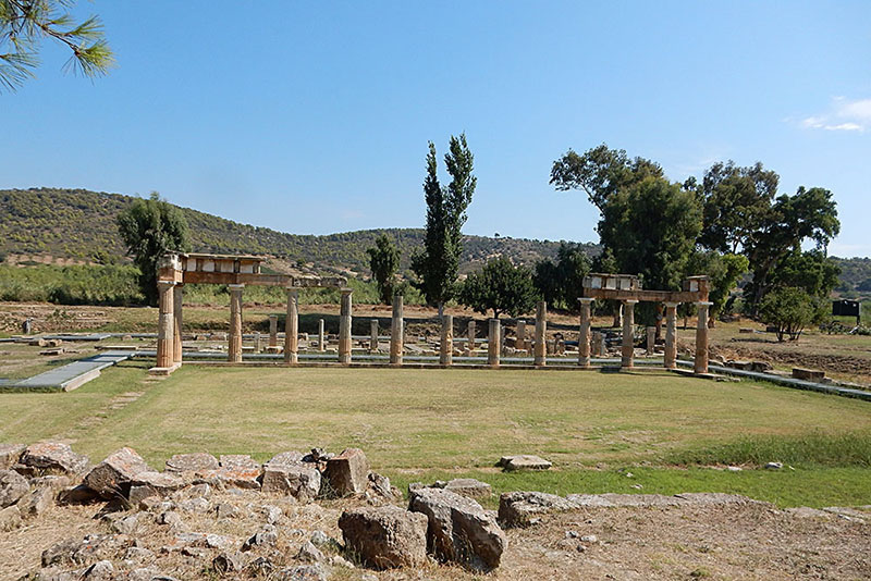 Fig. 2. Restored stoa at the Sanctuary of Artemis at Brauron. View from the east (courtesy Eleni Hasaki).
