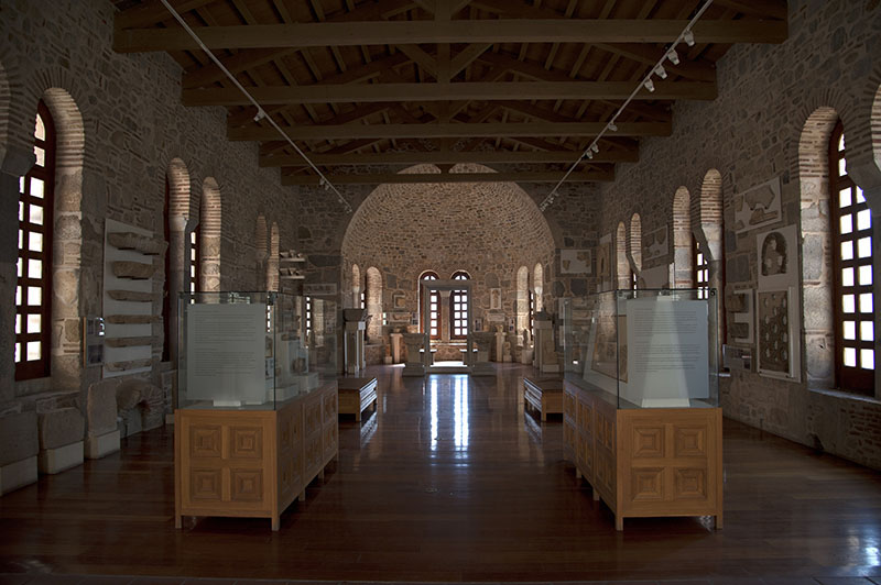 Fig. 3. Trapeza of the monastery of Hosios Loukas, Steiri, Boeotia. View of restored interior (courtesy Alexandra Charami, Ephorate of Antiquities of Boeotia).